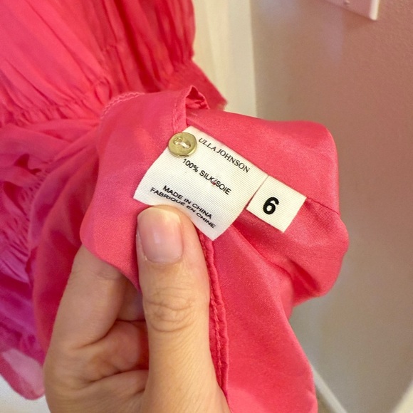 Ulla Johnson Emmeline Sheer Silk Long Sleeve Ruffle Mini Dress size 6 - Picture 5 of 6